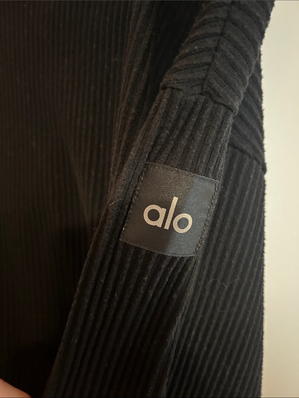 ALO Yoga Black Ribbed Muse Hoodie - Picture 3 of 4